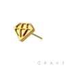 316L SURGICAL STEEL THREADLESS PUSH IN 3D DIAMOND TOP PART
